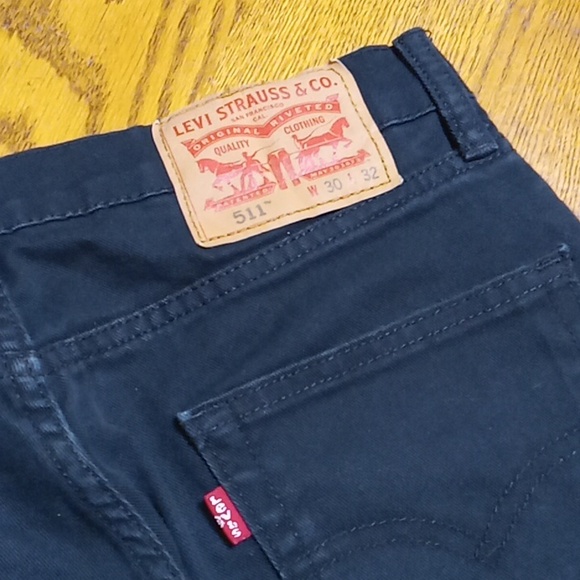 LEVI'S 511 Jeans Mens 30 X 32 BLACK Pants Used Preowned Work - Picture 7 of 9